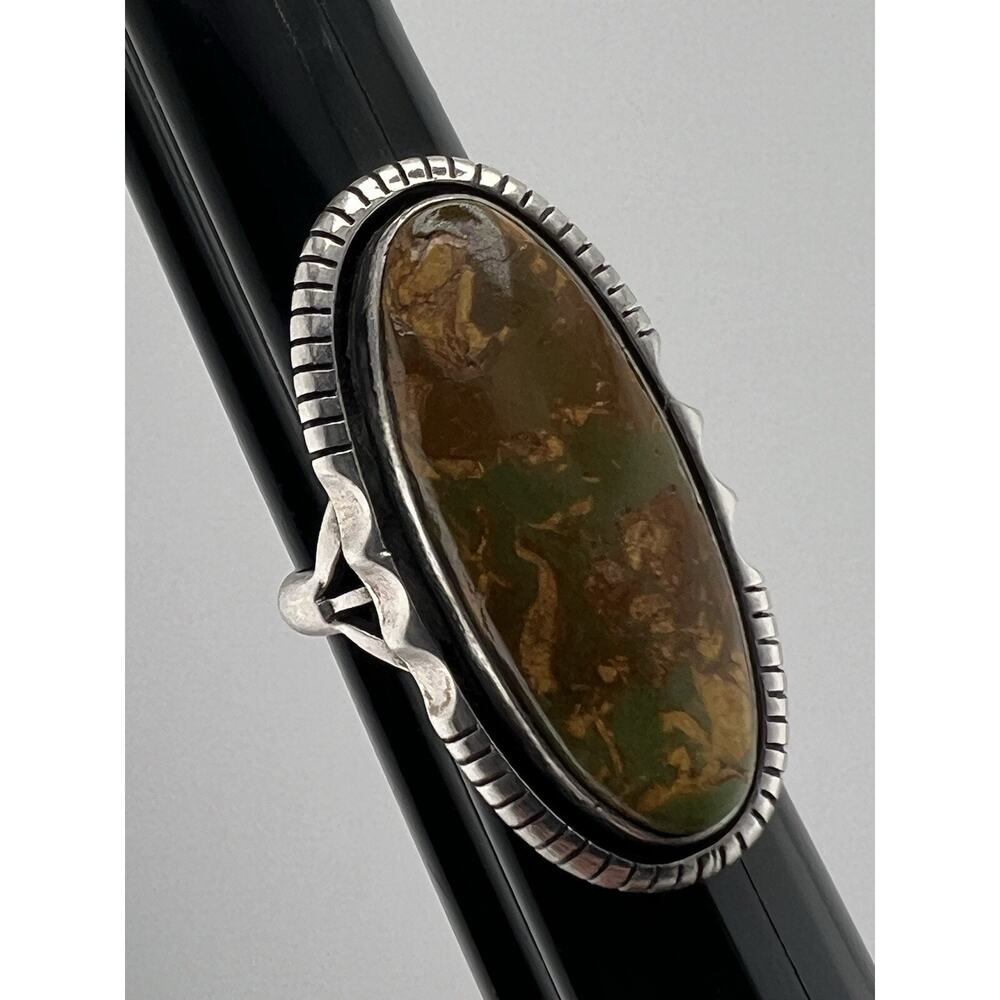 vintage Native American Turquoise Large Handmade Ring Size 6.5